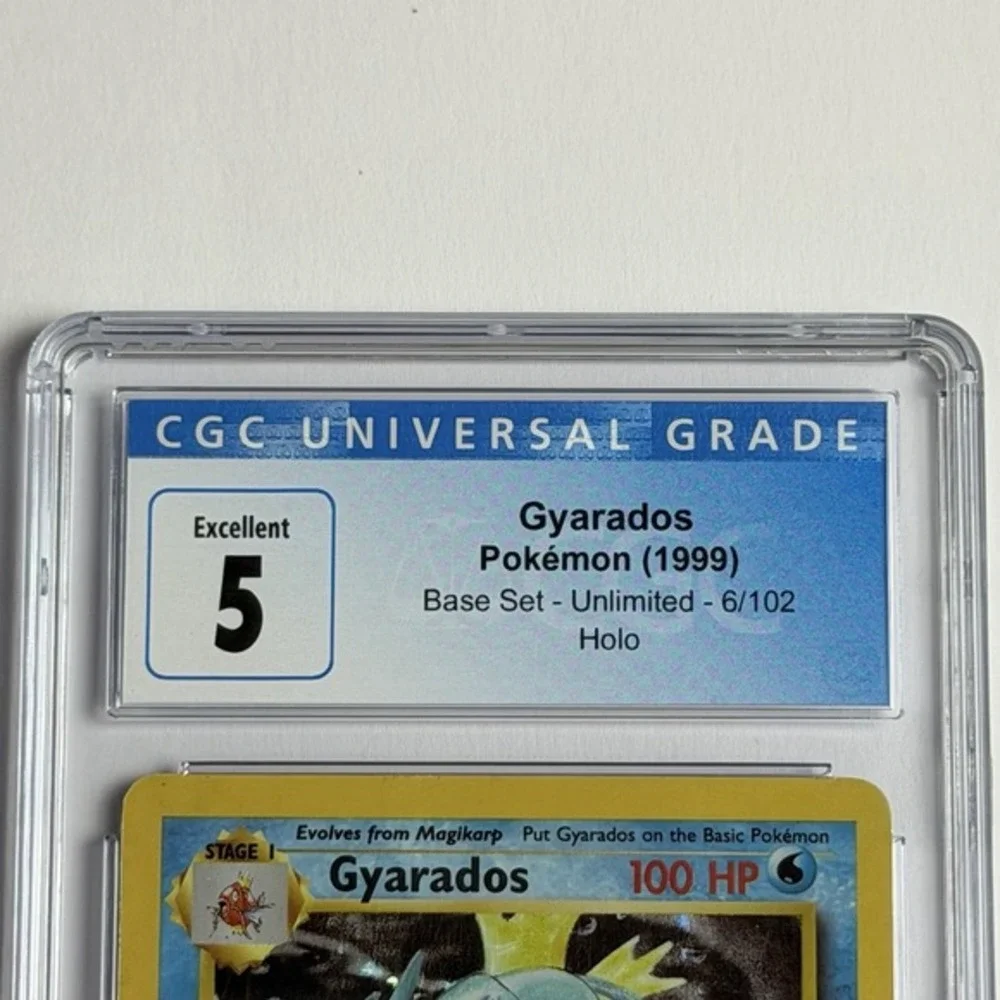Gyarados Holo 6/102 CGC 5 1999‎ Base Set Unlimited Blue Label TCG Pokemon WotC